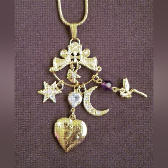 RARE KIRKS FOLLY CHARM HOLDER PENDANT NECKLACE - HEART - LOCKET + MORE - Picture 2 of 5